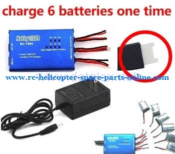 XK-K124 EC145 helicopter parts BC-1S06 balance charger box + charger (set) without battery can charge 6 batteries at the same time (9128 plug)